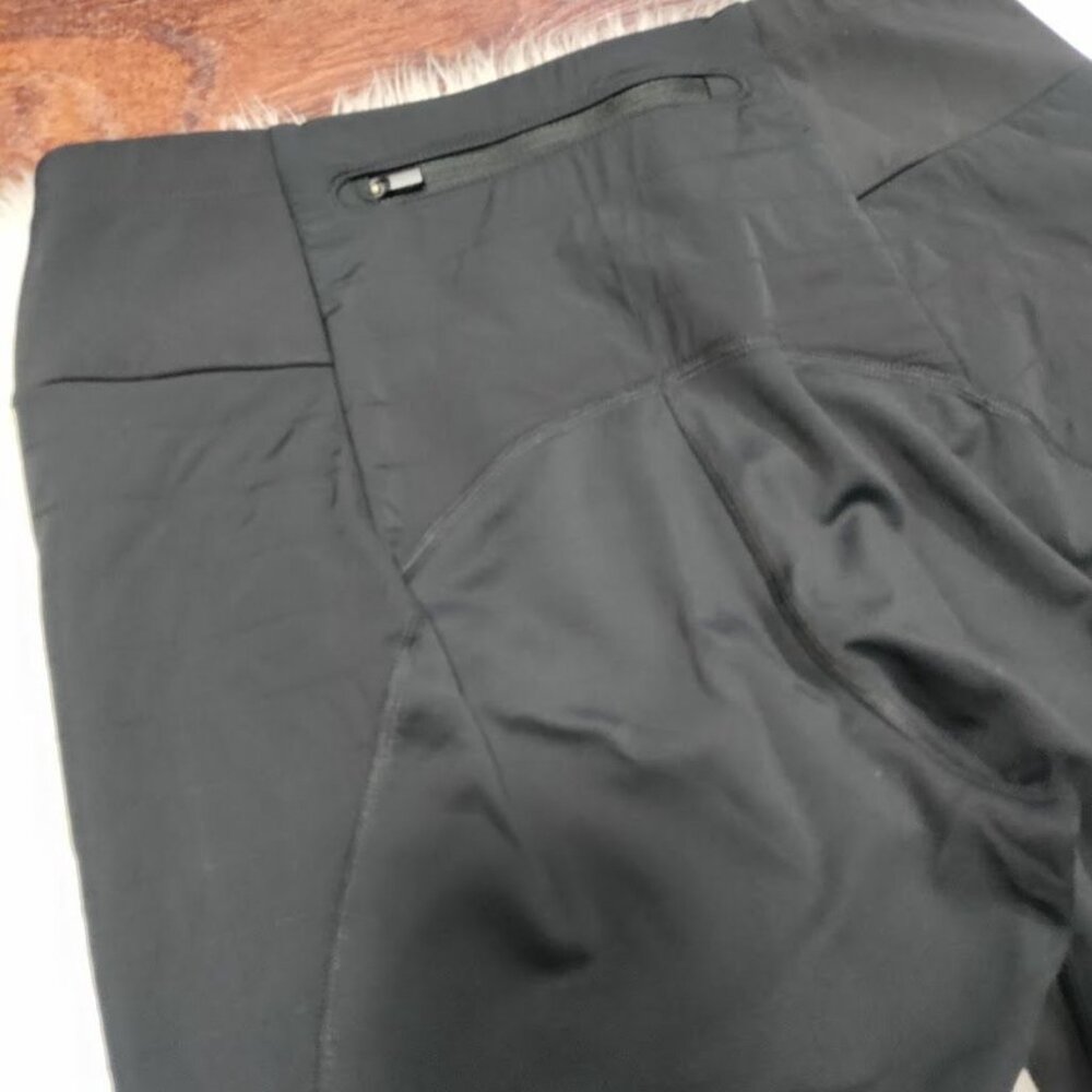 Athleta Peak Hybrid Womens Medium Pullover Mid-Rise Fleece Tight Leggings Black - Picture 7 of 13